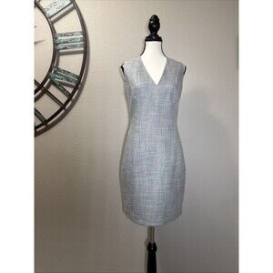 T Tahari Dress Gray Lined Sheath Size 4 EUC